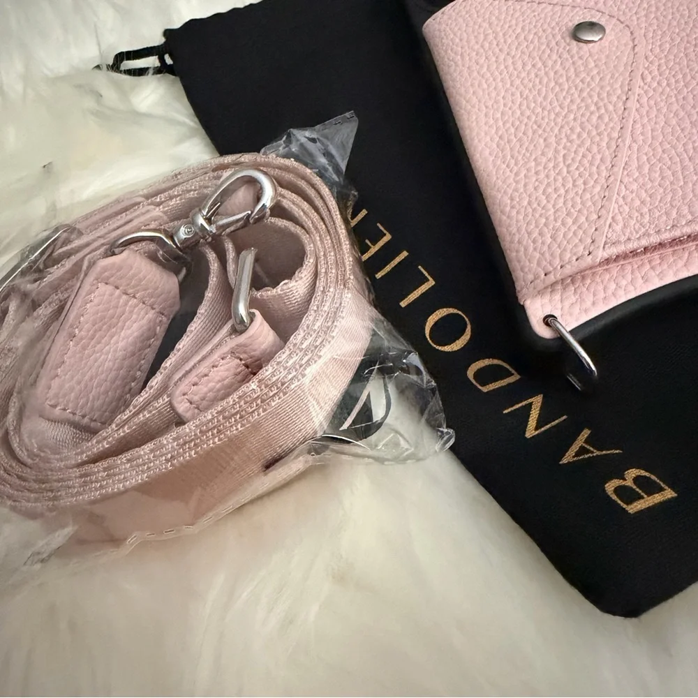 Bobby Bandolier Crossbody iPhone 15Pro Max Case - Pastel Pink/Silver - Picture 3 of 7